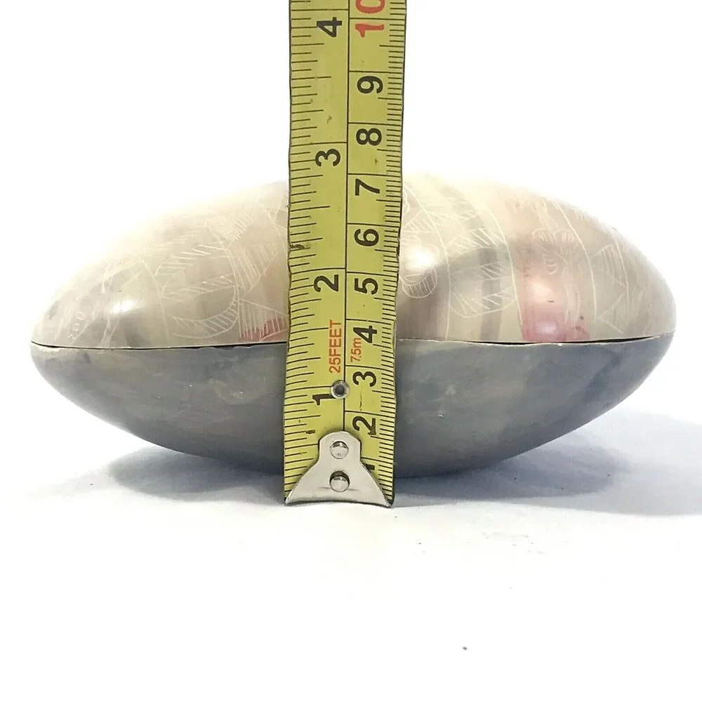 Besmo Jewelry Trinket Box Soapstone Hand Carved Kenya African Kidney Paperweight